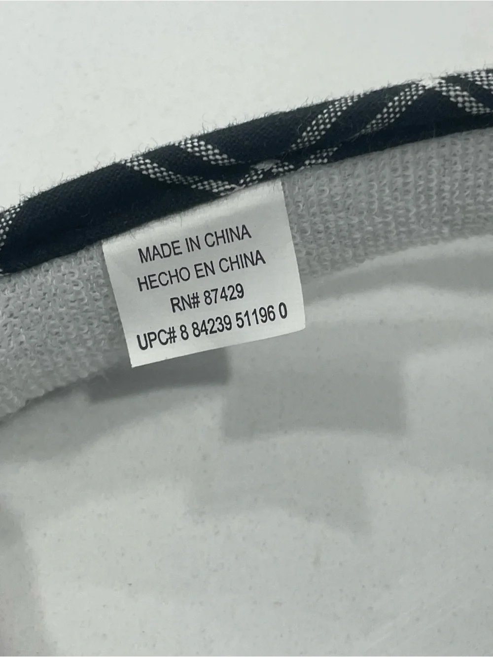 Plaid Visor Hat - Black & White